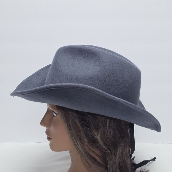 Ale by Alessandra Aurora Wool Felt Hat Smokey Blue Gray Adjustable Boho Cowgirl main image 4